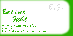 balint fuhl business card