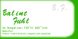 balint fuhl business card